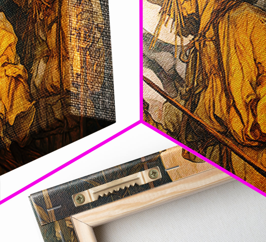 The Scarecrow Uprising, Dark Renaissance Art, Wide Panoramic Art, Dark Halloween Decor, Framed Canvas Print, Halloween Wall Art