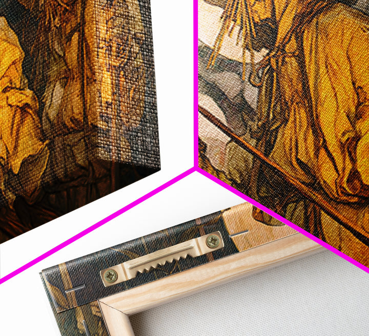 The Scarecrow Uprising, Dark Renaissance Art, Wide Panoramic Art, Dark Halloween Decor, Framed Canvas Print, Halloween Wall Art