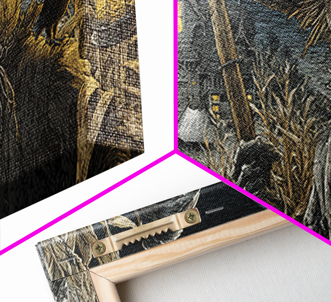 The Scarecrow Uprising, Victorian Macabre Art, Wide Panoramic Art, Macabre Wall Art, Framed Canvas Print, Halloween Wall Art