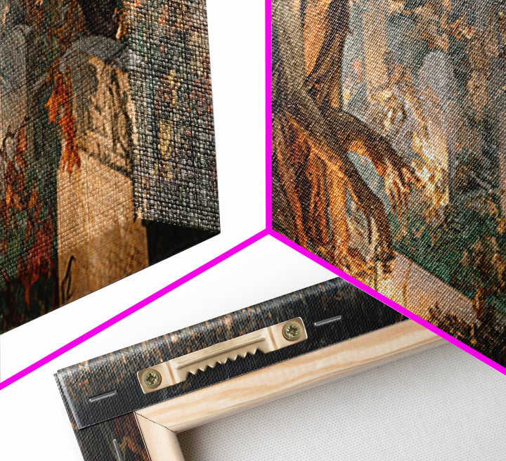 The Cemetery Lantern Festival, Dark Renaissance Art, Extra Wide Wall Art, Gothic Horror Wall Art, Canvas Print