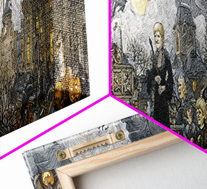 The Halloween Storm, Victorian Macabre Art, Extra Wide Wall Art, Macabre Wall Art, Canvas Print, Halloween Wall Art, Spooky Wall Decor