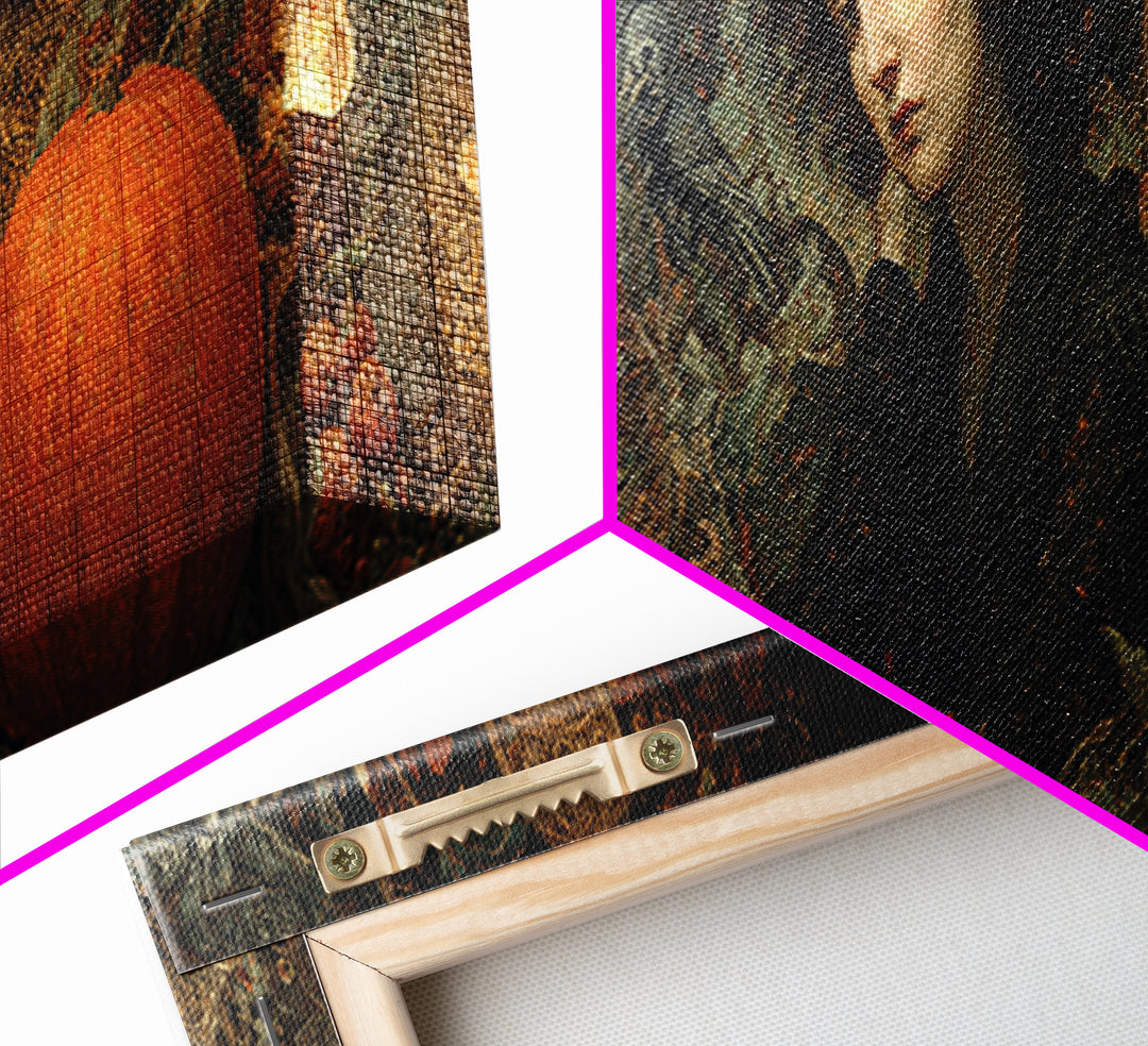 The First Frost Awakening, Ornate Symbolist Art, Extra Wide Wall Art, Dark Halloween Decor, Canvas Print, Halloween Wall Art