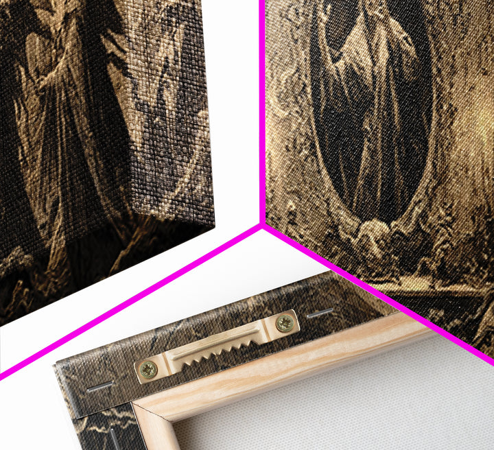 The Cursed Mirror, Visionary Gothic Art, Extra Wide Wall Art, Macabre Wall Art, Canvas Print, Halloween Wall Art, Gothic Home Decor