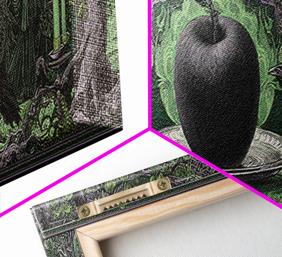 The Poisoned Apple, Stained Glass Gothic Art, Extra Wide Wall Art, Macabre Wall Art, Canvas Print, Halloween Wall Art, Statement Wall Art