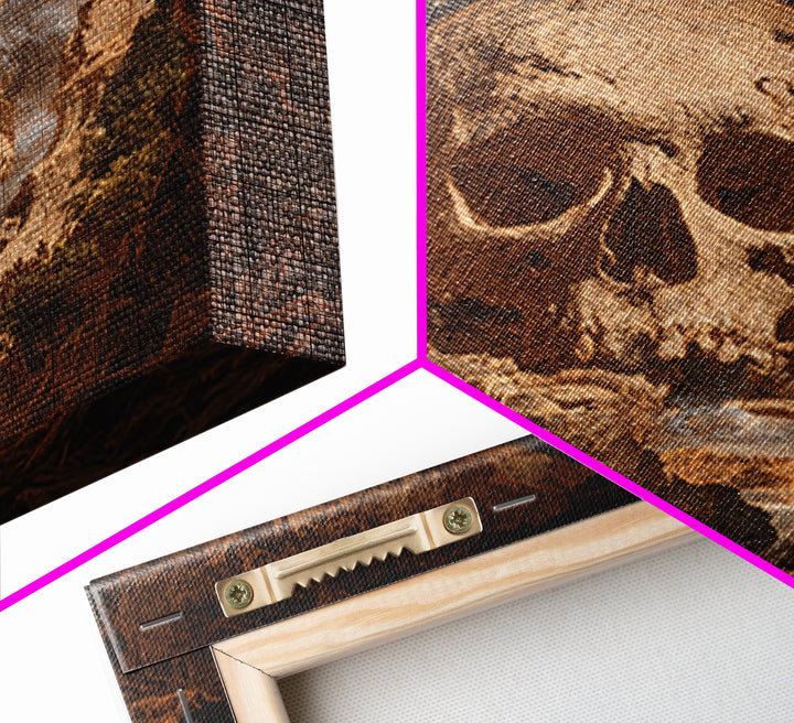 The Talking Skull, Baroque Witchcraft Art, Square Wall Art, Gothic Horror Wall Art, Canvas Print, Halloween Wall Art, Dark Fantasy Art
