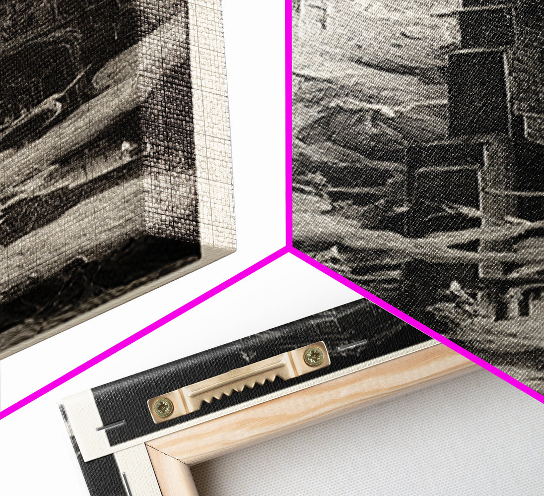 The Haunted Music Box, Gothic Engraving Art, Tall Narrow Wall Art, Macabre Wall Art, Canvas Print, Halloween Wall Art