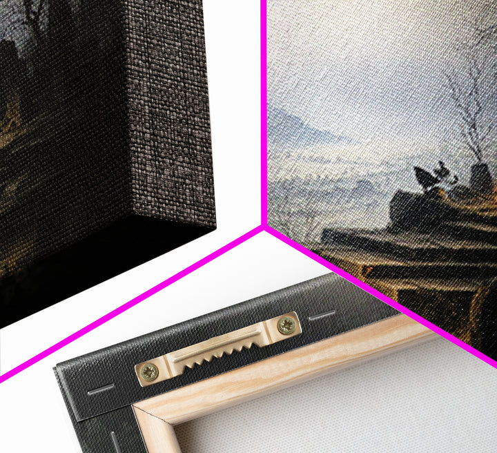 The Haunted Music Box, Romantic Gothic Landscape, Landscape Wall Art, Gothic Horror Wall Art, Framed Canvas Print