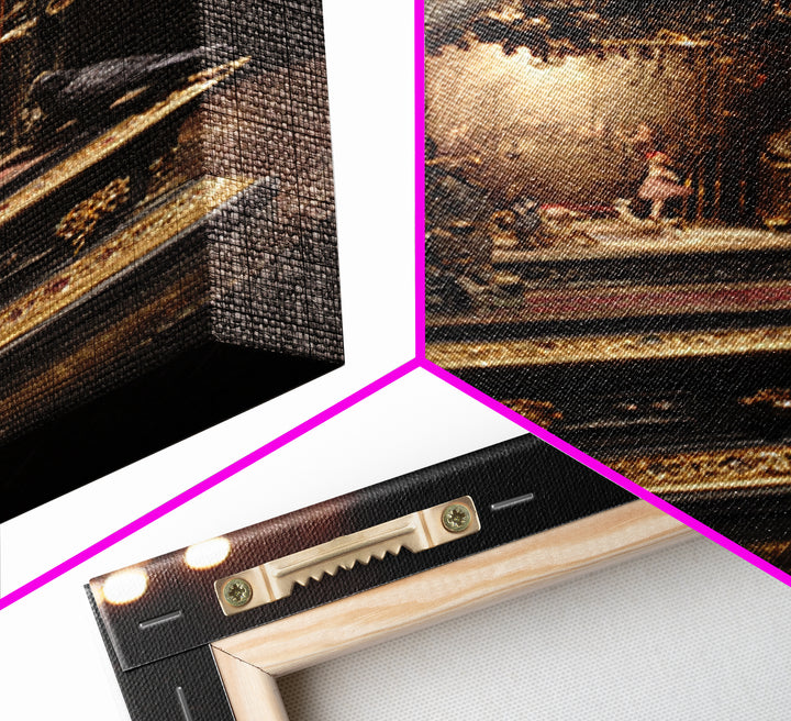 The Haunted Music Box, Ornate Symbolist Art, Vertical Wall Art, Dark Halloween Decor, Canvas Print, Halloween Wall Art