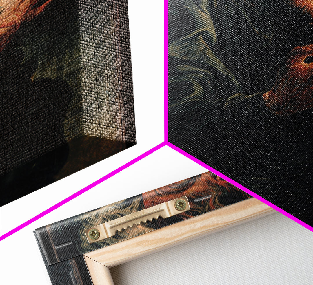 The Black Wax Candle, Dark Renaissance Art, Square Wall Art, Macabre Wall Art, Canvas Print, Halloween Wall Art
