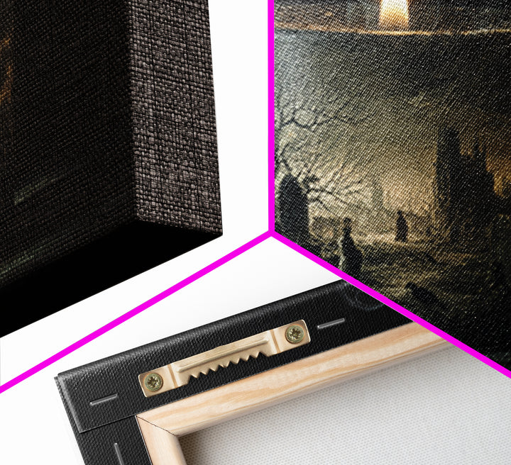 The Black Wax Candle, Romantic Gothic Landscape, Landscape Wall Art, Macabre Wall Art, Canvas Print, Halloween Wall Art