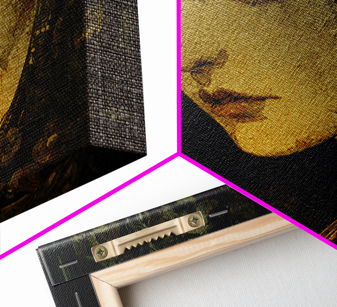 The Black Wax Candle, Stained Glass Gothic Art, Square Wall Art, Dark Fantasy Wall Art, Canvas Print, Halloween Wall Art