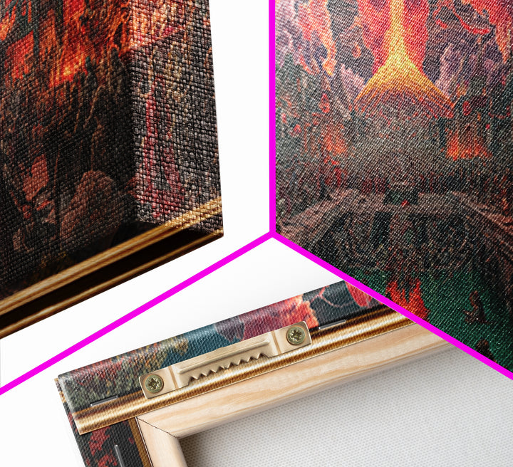 The Coffin Key, Apocalyptic Romantic Art, Extra Wide Wall Art, Gothic Horror Wall Art, Canvas Print, Halloween Wall Art, Seasonal Home Decor