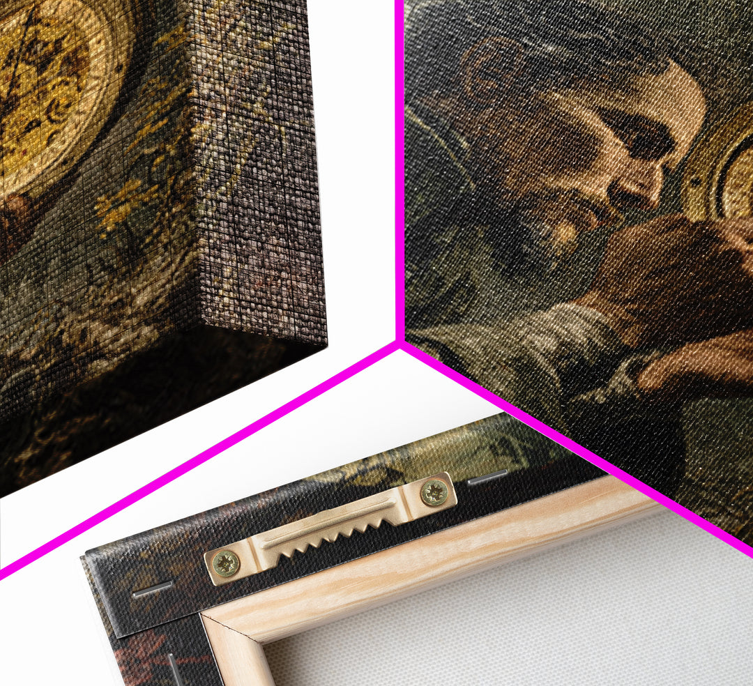 The Cursed Pocket Watch, Dark Renaissance Art, Square Wall Art, Dark Fantasy Wall Art, Canvas Print, Halloween Wall Art