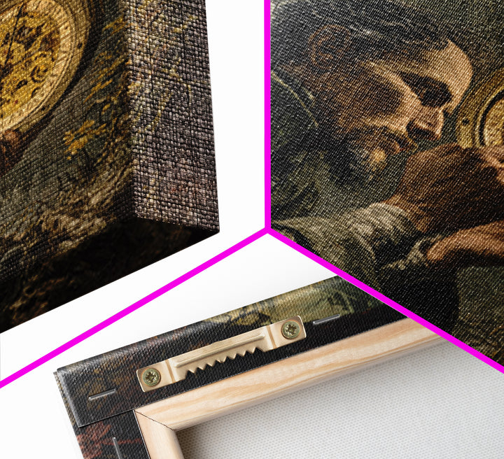 The Cursed Pocket Watch, Dark Renaissance Art, Square Wall Art, Dark Fantasy Wall Art, Canvas Print, Halloween Wall Art