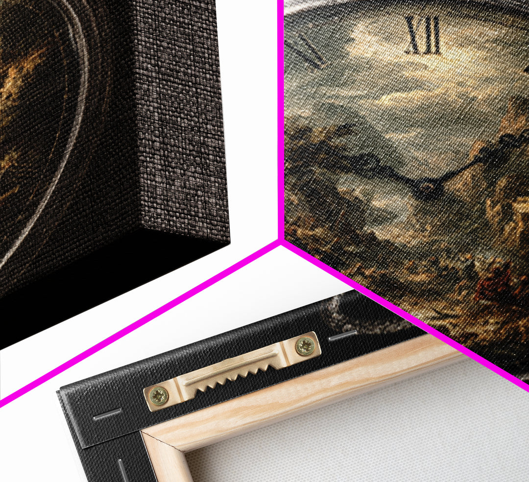 The Cursed Pocket Watch, Baroque Witchcraft Art, Square Wall Art, Dark Halloween Decor, Canvas Print, Halloween Wall Art