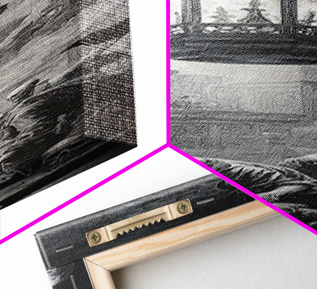 The Bone-Handled Lantern, Architectural Etching Art, Tall Narrow Wall Art, Dark Fantasy Wall Art, Framed Canvas Print