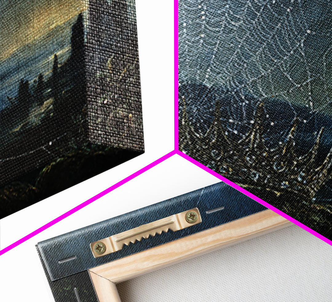 The Spiderweb Crown, Romantic Gothic Landscape, Landscape Wall Art, Macabre Wall Art, Canvas Print, Halloween Wall Art