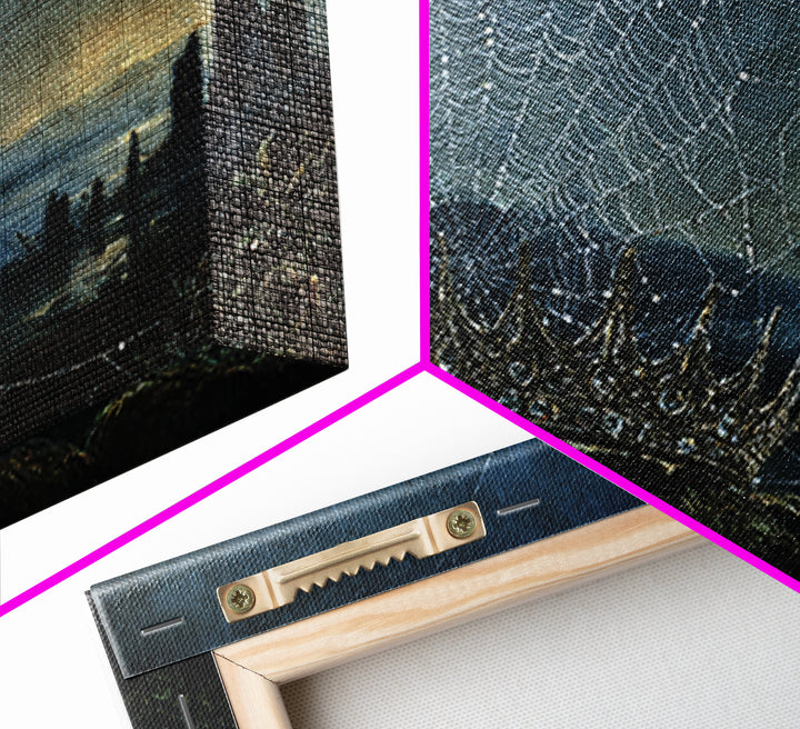 The Spiderweb Crown, Romantic Gothic Landscape, Landscape Wall Art, Macabre Wall Art, Canvas Print, Halloween Wall Art