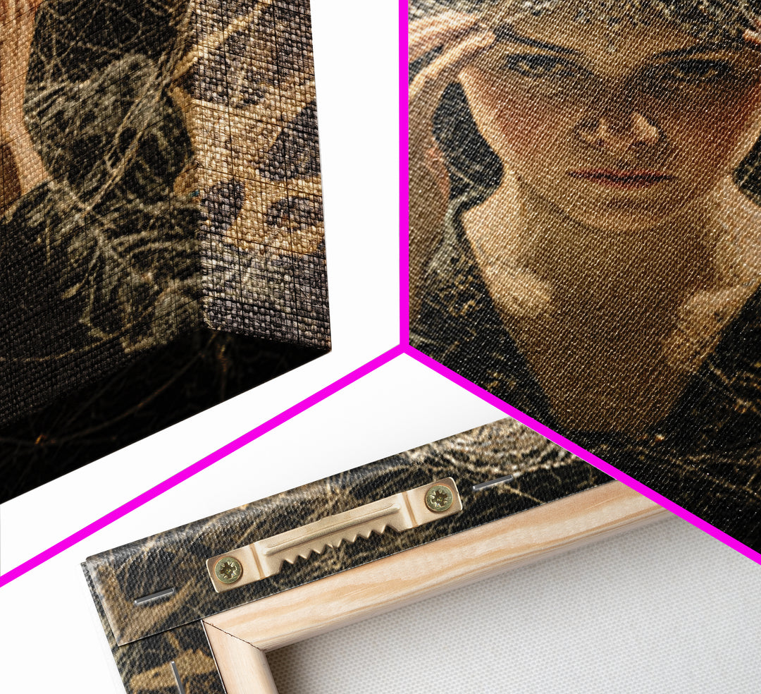 The Spiderweb Crown, Dark Symbolist Art, Square Wall Art, Dark Halloween Decor, Framed Canvas Print, Halloween Wall Art