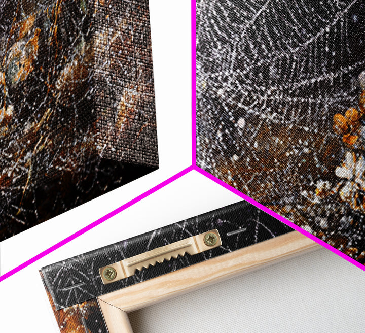 The Spiderweb Crown, Grotesque Carnival Art, Wide Panoramic Art, Dark Halloween Decor, Framed Canvas Print, Halloween Wall Art