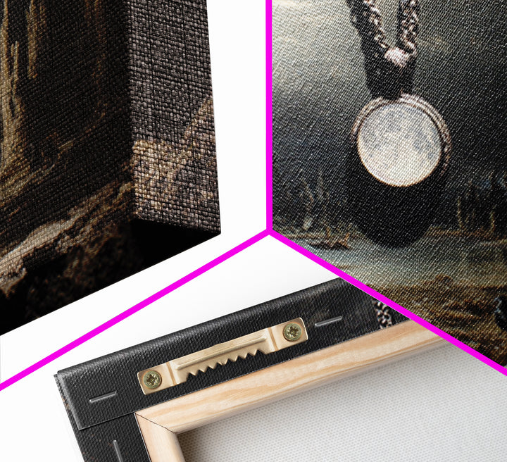 The Moonstone Amulet, Symbolist Gothic Landscape, Landscape Wall Art, Dark Fantasy Wall Art, Canvas Print, Halloween Wall Art