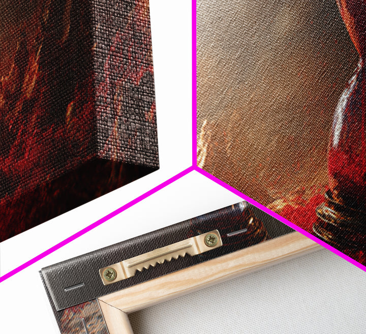 The Crimson Hourglass, Apocalyptic Romantic Art, Extra Wide Wall Art, Macabre Wall Art, Framed Canvas Print, Halloween Wall Art