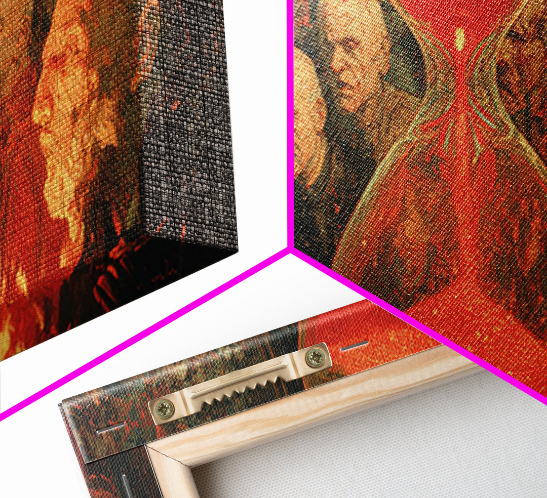 The Crimson Hourglass, Grotesque Carnival Art, Wide Panoramic Art, Dark Halloween Decor, Canvas Print, Halloween Wall Art