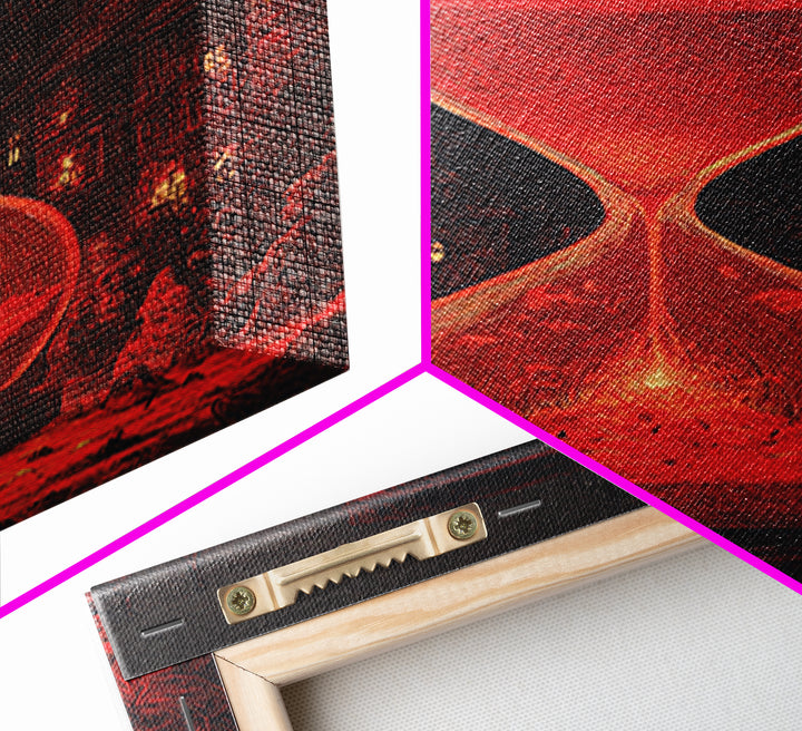 The Crimson Hourglass, Victorian Macabre Art, Vertical Wall Art, Dark Halloween Decor, Canvas Print, Halloween Wall Art