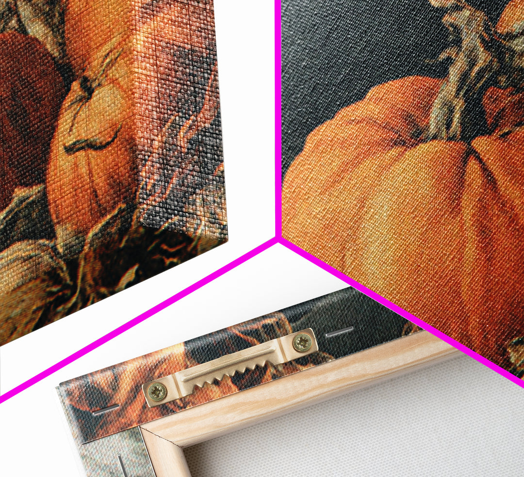 Vintage Orange-And-Black Halloween, Dark Renaissance Art, Landscape Wall Art, Macabre Wall Art, Canvas Print, Halloween Wall Art