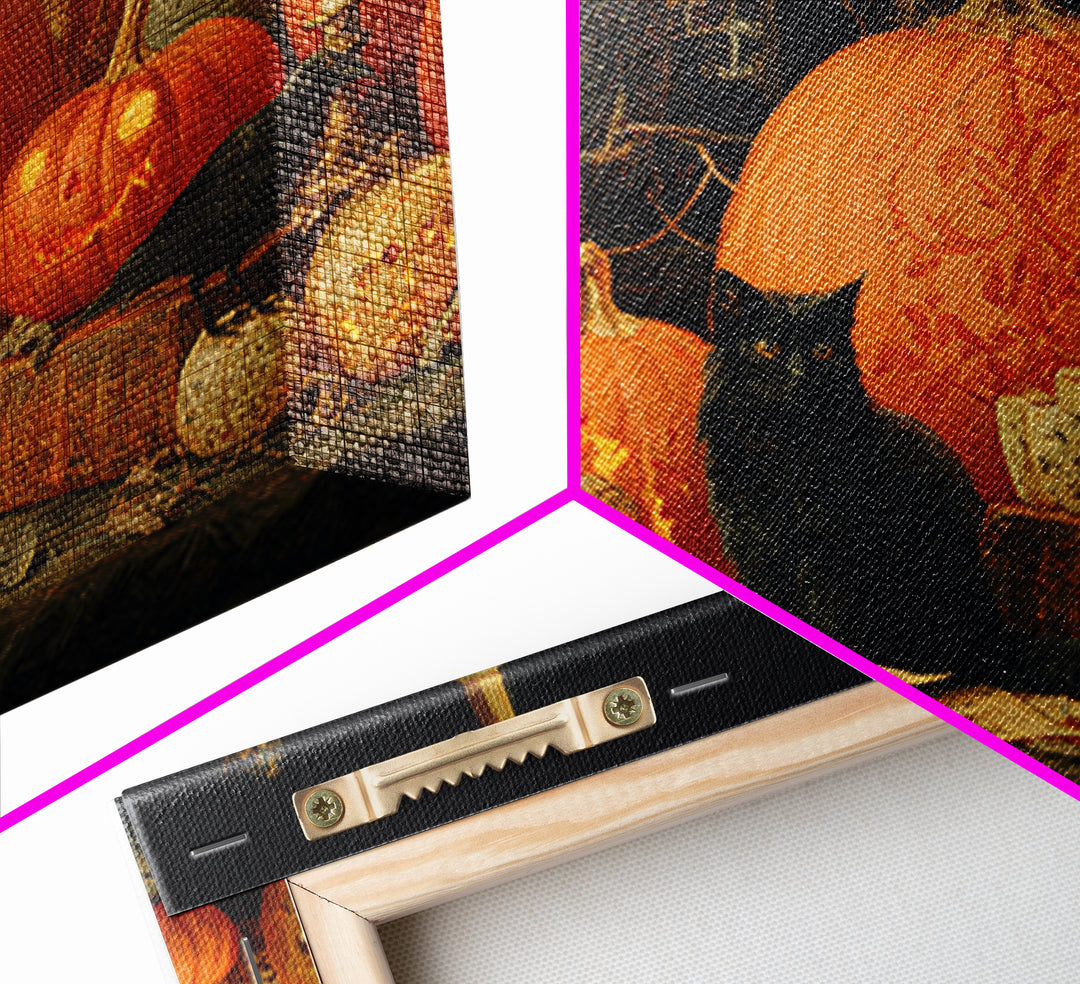Vintage Orange-And-Black Halloween, Decadent Gothic Art, Landscape Wall Art, Macabre Wall Art, Canvas Print, Halloween Wall Art