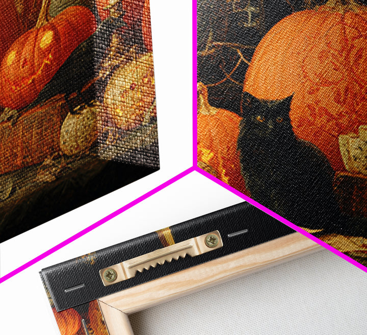 Vintage Orange-And-Black Halloween, Decadent Gothic Art, Landscape Wall Art, Macabre Wall Art, Canvas Print, Halloween Wall Art