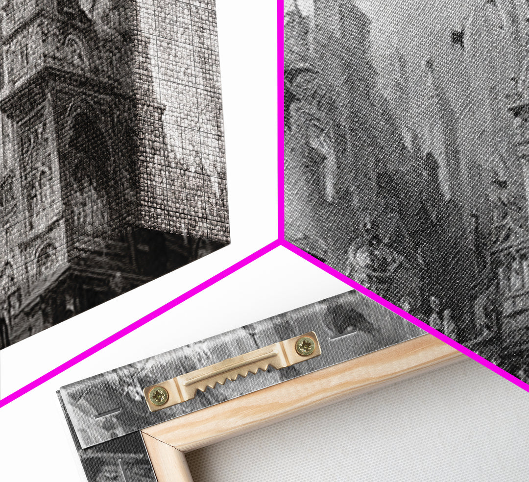Monochrome Gothic Halloween, Ornate Symbolist Art, Landscape Wall Art, Dark Fantasy Wall Art, Canvas Print, Halloween Wall Art