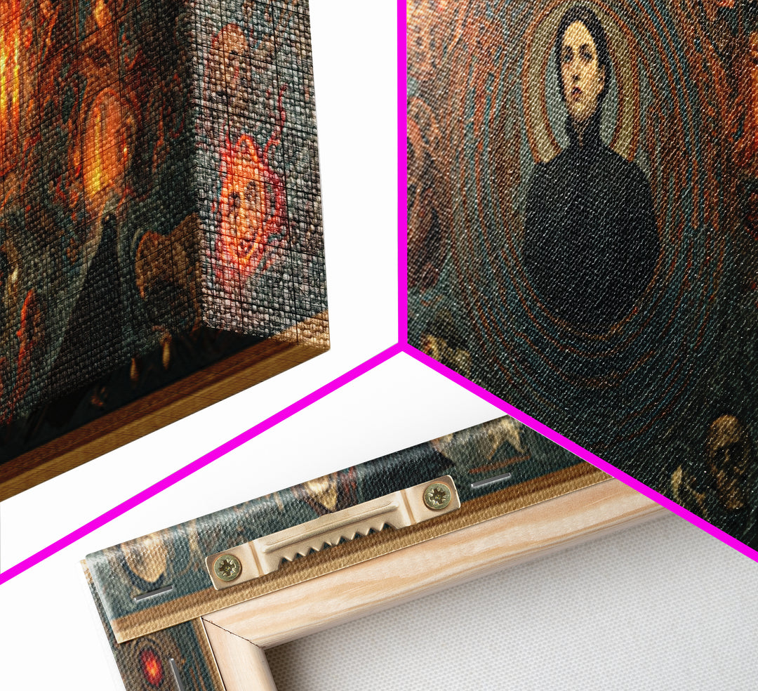 Victorian Mourning Halloween, Visionary Gothic Art, Extra Wide Wall Art, Dark Fantasy Wall Art, Canvas Print, Halloween Wall Art
