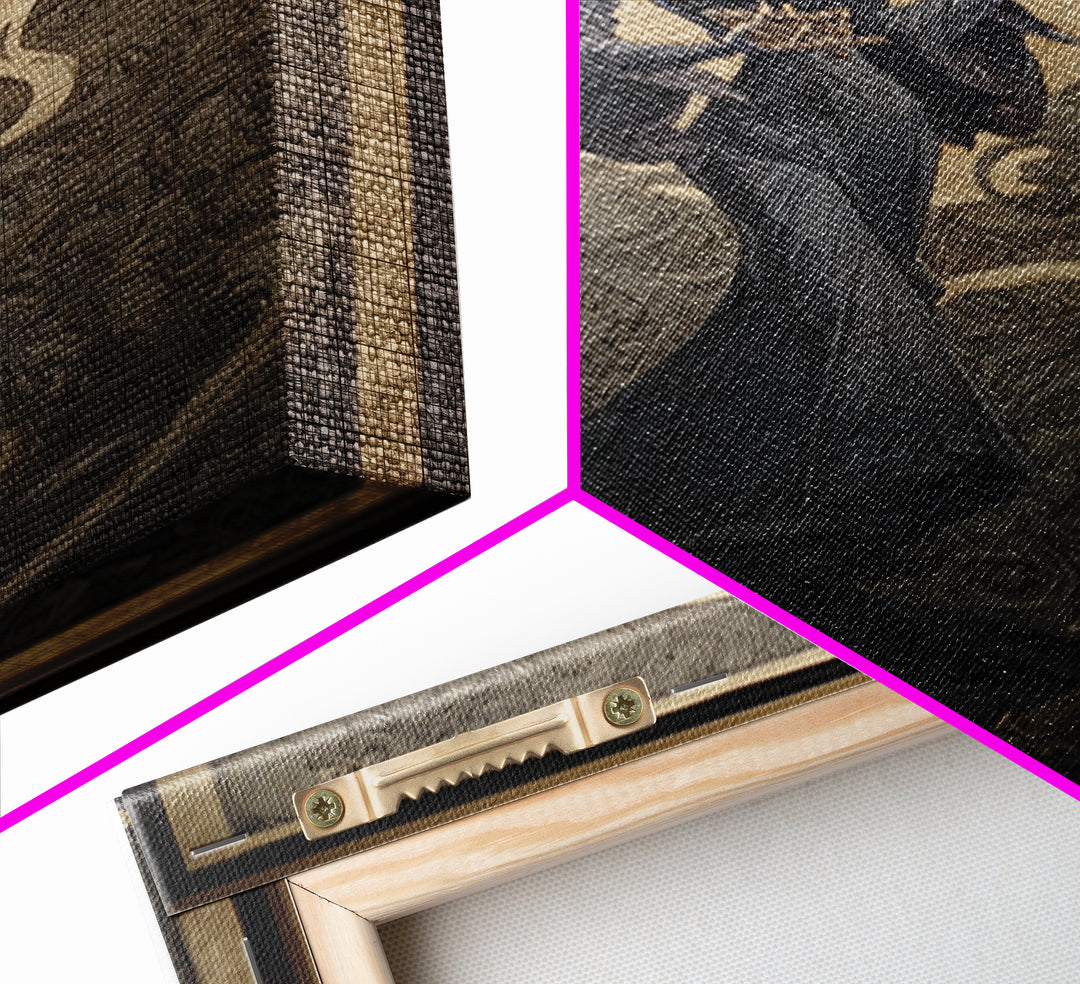 Art Nouveau Witchcraft, Biomechanical Horror Art, Vertical Wall Art, Gothic Horror Wall Art, Canvas Print, Halloween Wall Art