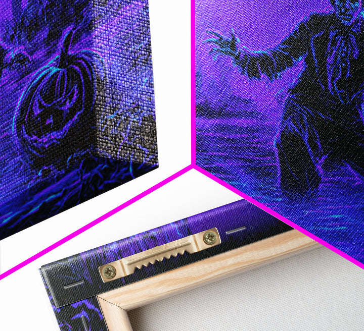 1980s Neon Horror, Symbolist Gothic Landscape, Landscape Wall Art, Macabre Wall Art, Canvas Print, Halloween Wall Art