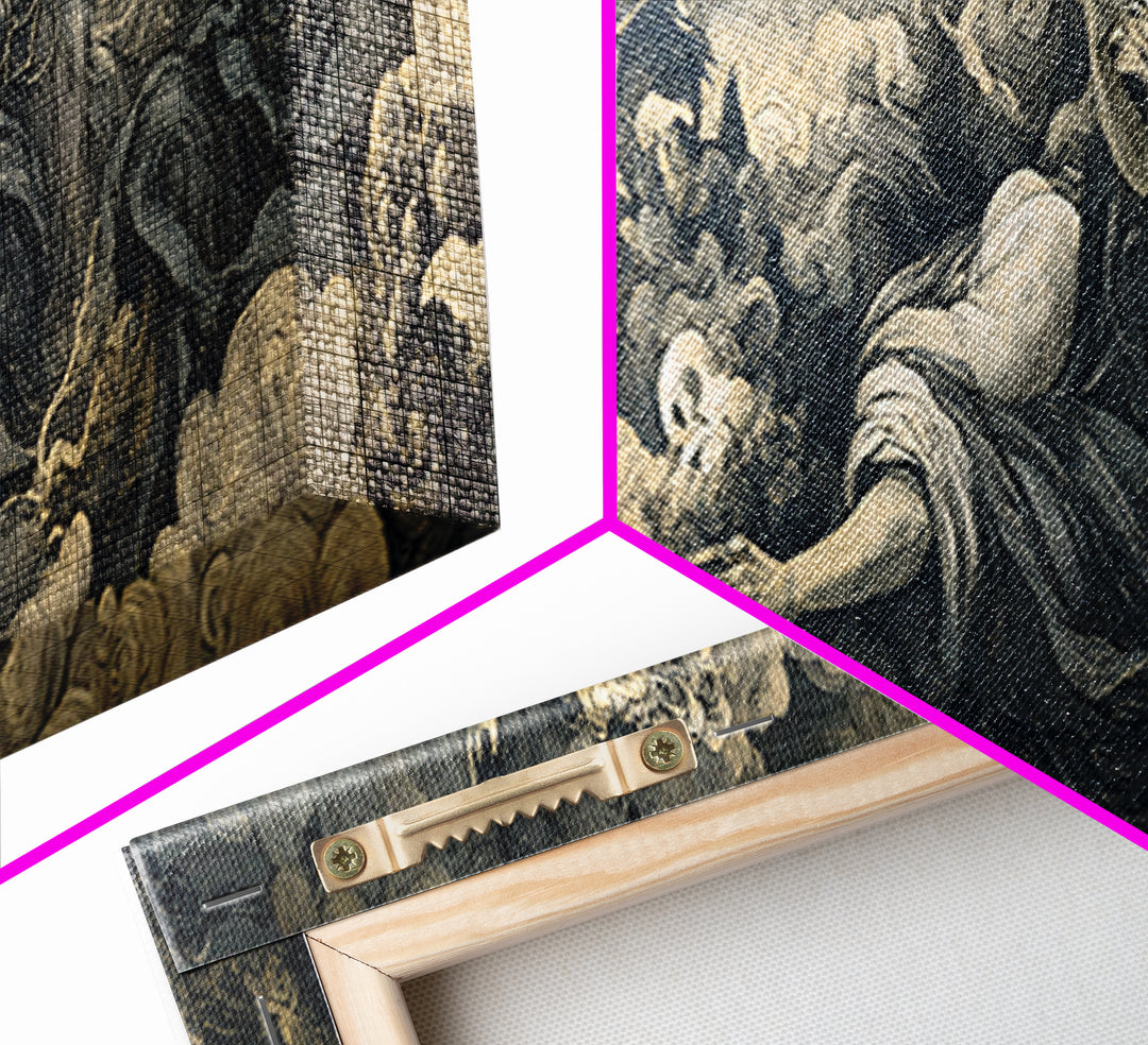Celestial Witchcraft, Gothic Nightmare Art, Extra Wide Wall Art, Dark Halloween Decor, Canvas Print, Halloween Wall Art