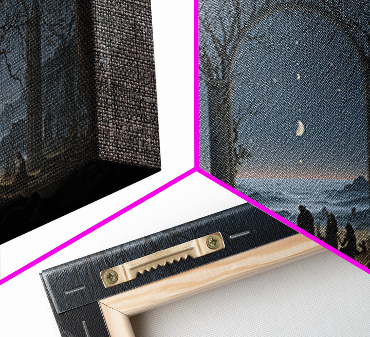 Celestial Witchcraft, Romantic Gothic Landscape, Wide Panoramic Art, Macabre Wall Art, Canvas Print, Halloween Wall Art