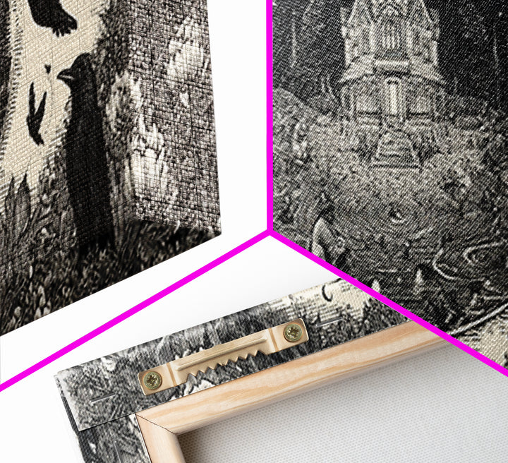 Celestial Witchcraft, Victorian Macabre Art, Extra Wide Wall Art, Macabre Wall Art, Canvas Print, Halloween Wall Art, Halloween Decor
