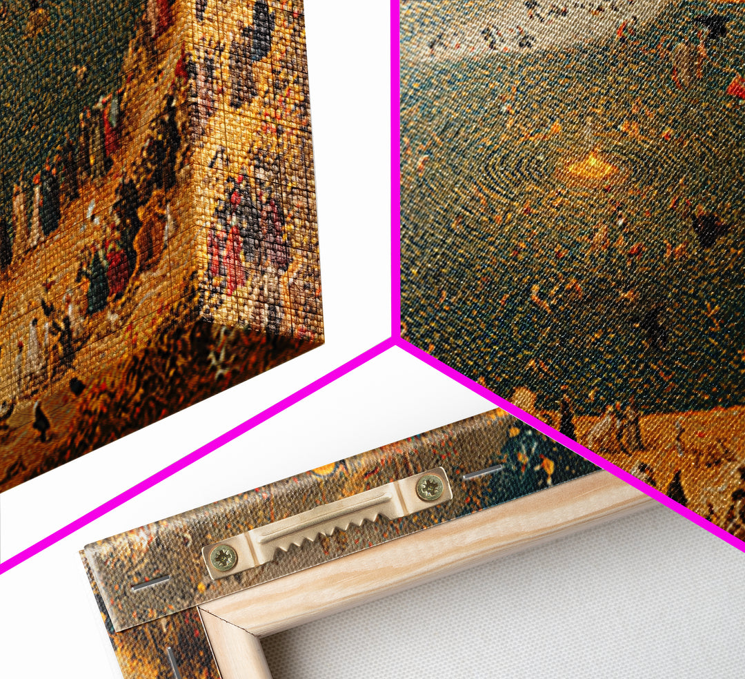 Occult Harvest Festival, Northern Renaissance Horror, Wide Panoramic Art, Macabre Wall Art, Canvas Print, Halloween Wall Art