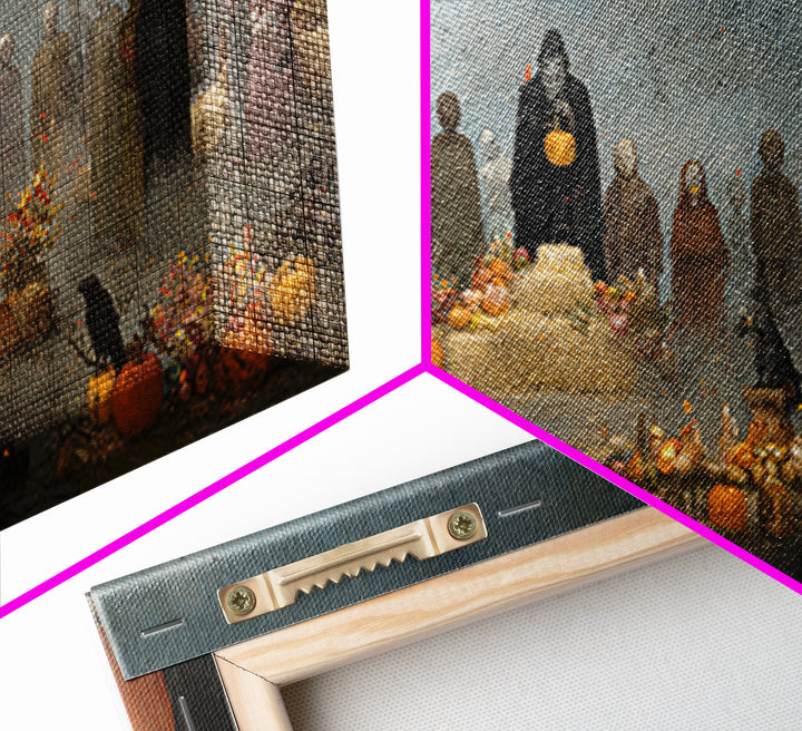 Occult Harvest Festival, Symbolist Dream Art, Wide Panoramic Art, Gothic Horror Wall Art, Canvas Print, Halloween Wall Art