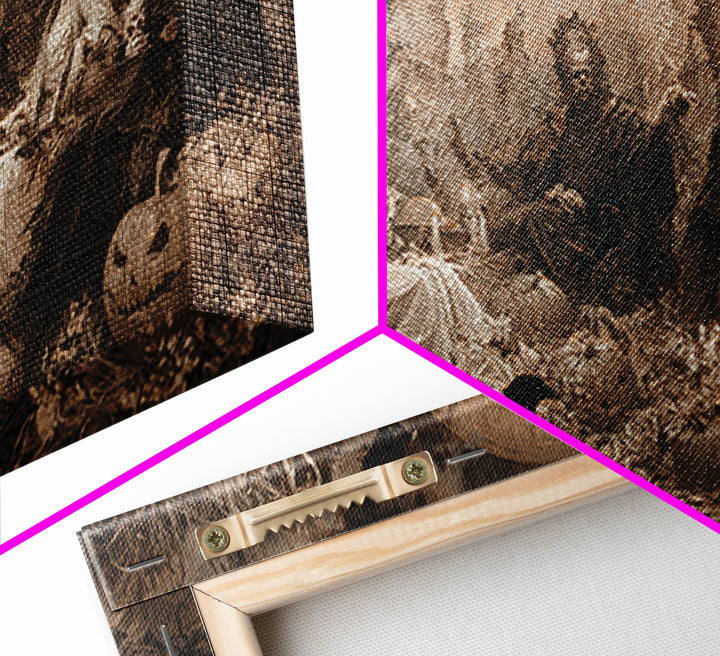 Occult Harvest Festival, Decadent Gothic Art, Wide Panoramic Art, Dark Halloween Decor, Canvas Print, Halloween Wall Art