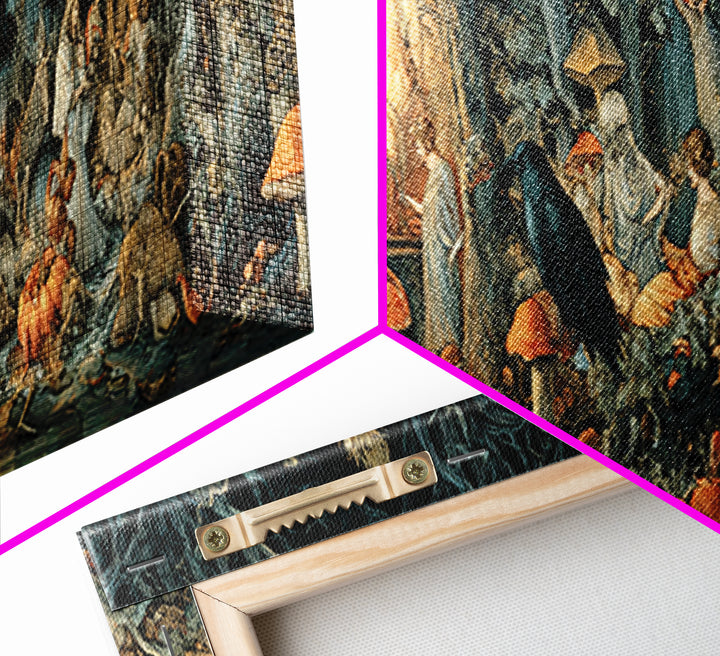 Enchanted Woodland Halloween, Dark Renaissance Art, Extra Wide Wall Art, Gothic Horror Wall Art, Canvas Print, Halloween Wall Art
