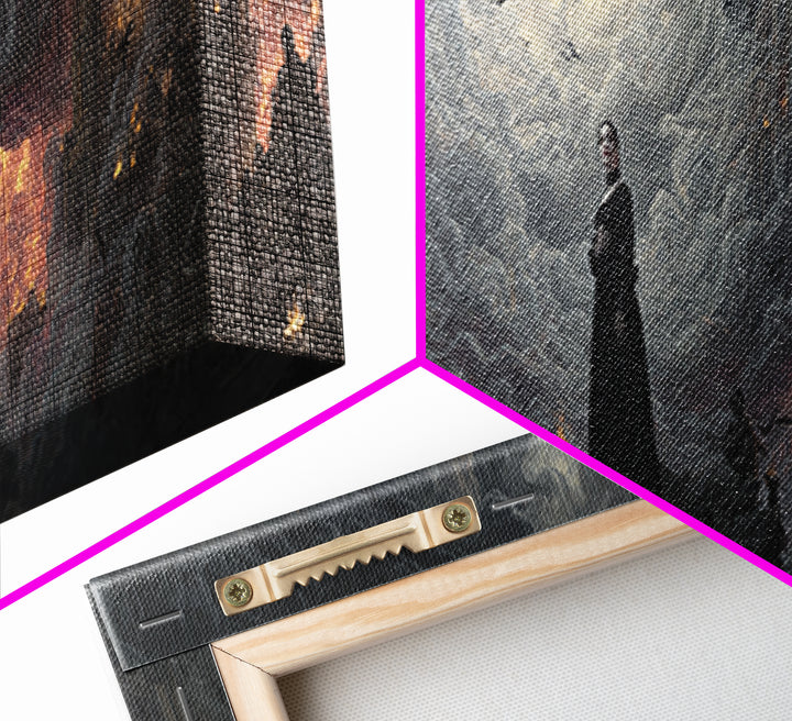 Gothic Romance, Apocalyptic Romantic Art, Extra Wide Wall Art, Gothic Horror Wall Art, Framed Canvas Print, Halloween Wall Art