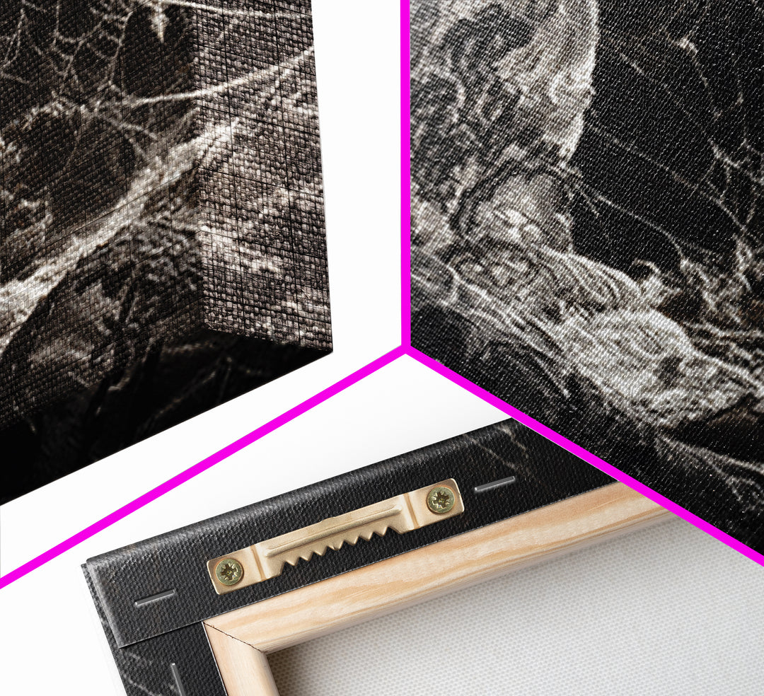 Black Lace And Cobwebs, Gothic Nightmare Art, Landscape Wall Art, Dark Halloween Decor, Canvas Print, Halloween Wall Art