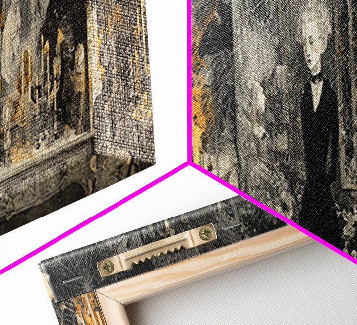 Black Lace And Cobwebs, Visionary Gothic Art, Extra Wide Wall Art, Macabre Wall Art, Framed Canvas Print, Halloween Wall Art