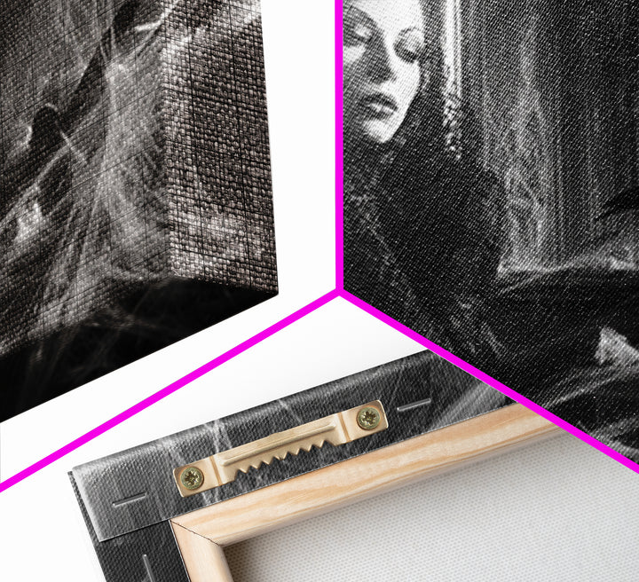 Black Lace And Cobwebs, Biomechanical Horror Art, Landscape Wall Art, Dark Fantasy Wall Art, Canvas Print, Halloween Wall Art
