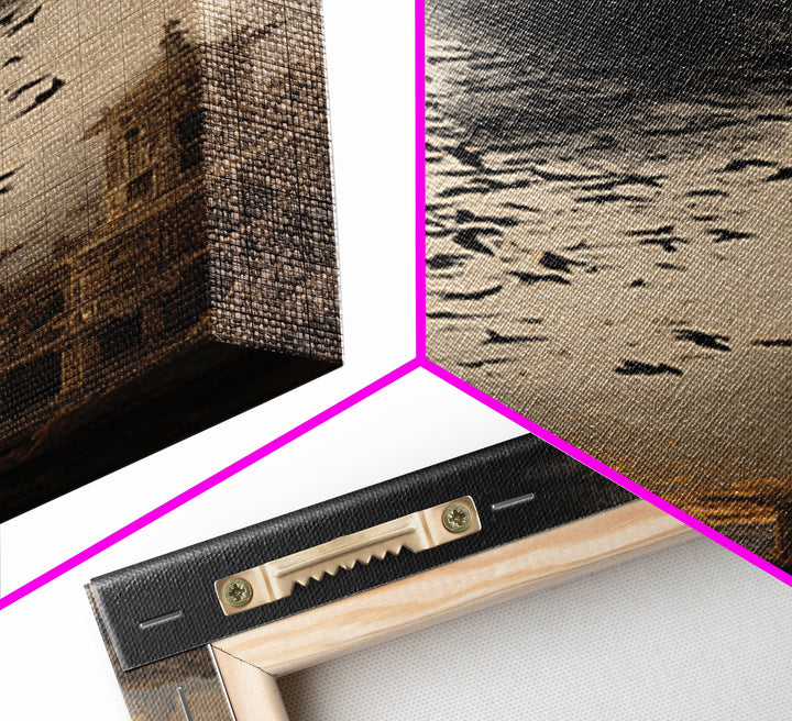 Ravens And Ruins, Apocalyptic Romantic Art, Tall Narrow Wall Art, Gothic Horror Wall Art, Framed Canvas Print, Halloween Wall Art