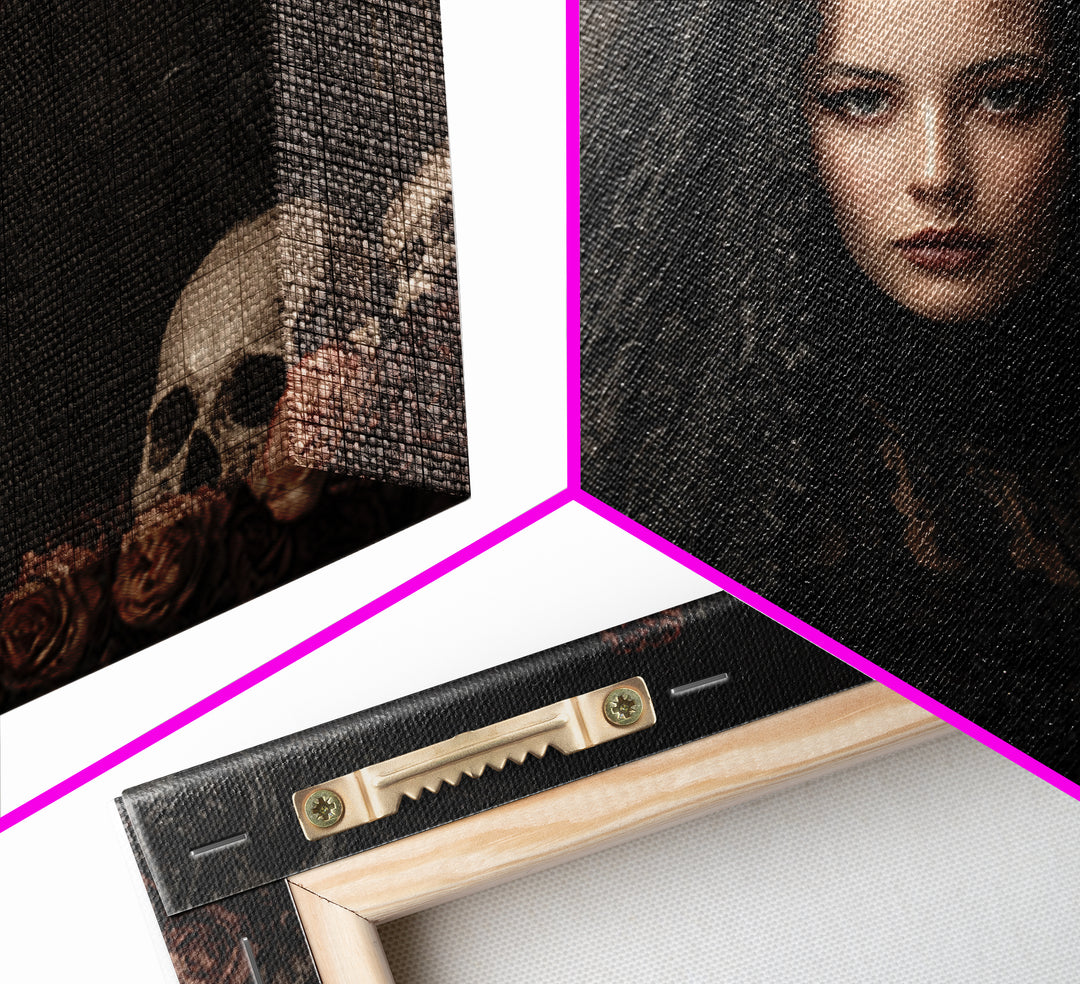 Gothic Woman Portrait Canvas Print, Dark Art, Room Decor, Living Room Decor, Oil Painting, Nocturne, Digital Art, DAR-3x2-56