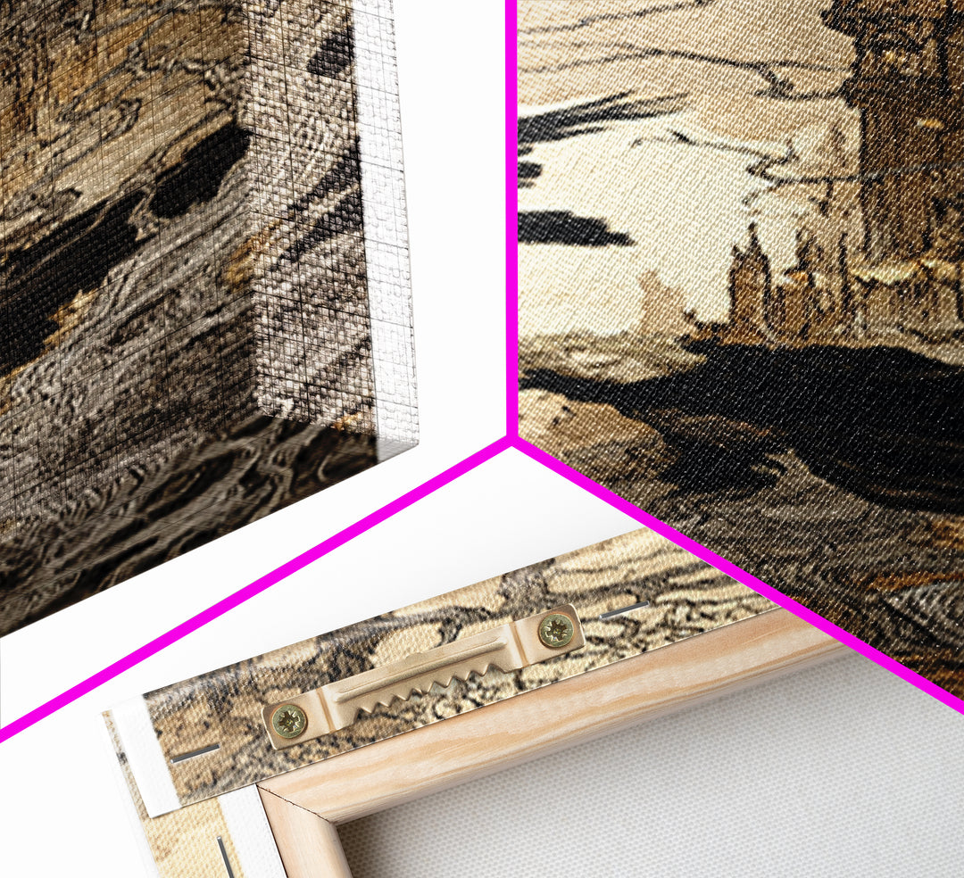Ravens And Ruins, Gothic Storybook Art, Tall Narrow Wall Art, Gothic Horror Wall Art, Canvas Print, Halloween Wall Art