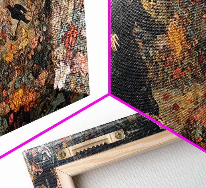 The Poison Garden, Northern Renaissance Horror, Wide Panoramic Art, Dark Fantasy Wall Art, Canvas Print, Halloween Wall Art